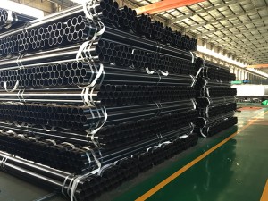 Good Wholesale Vendors Large Diameter Steel Pipe Price - API 5L ASTM A53 SCH40 Black Painted Welded Steel Pipe – Youfa