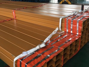 Orange Painted Rectangular steel pipe